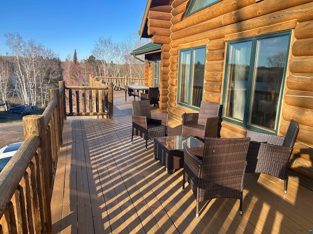3165 Randa Rd, Cook, MN 55771 - wooden deck with outdoor lounge area