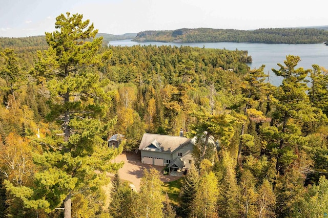 879 Clearwater Rd, Grand Marais, MN 55604 - aerial view of property and surrounding area featuring a heavily wooded area and a large body of water