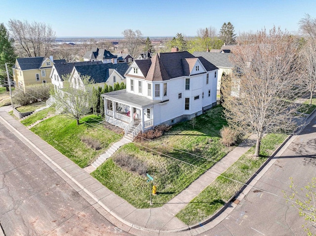 aerial view of residential area