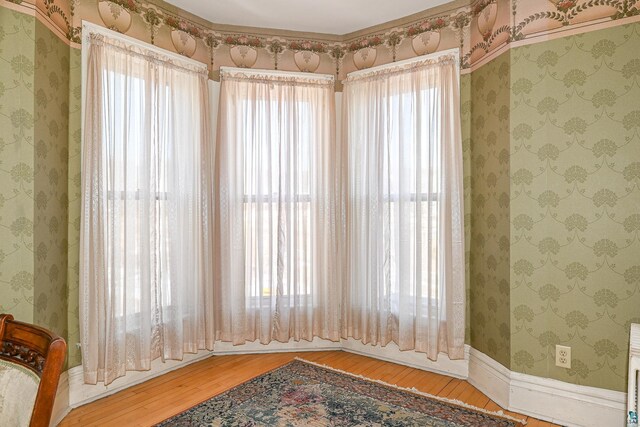 empty room with light wood-style flooring