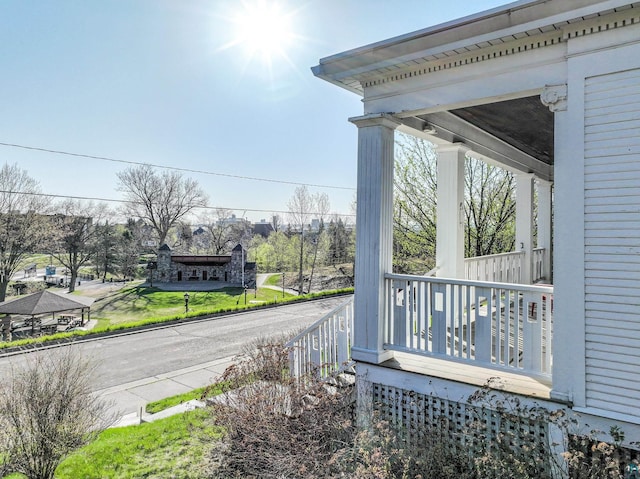 deck featuring covered porch