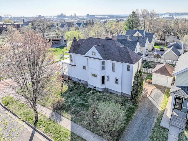 aerial perspective of suburban area