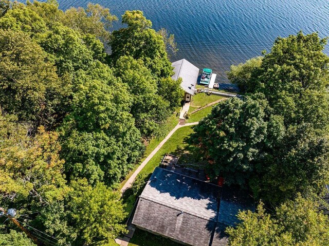 view from above of property with a nearby body of water
