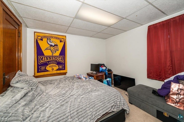 304 Carlton Ave, Cloquet, MN 55720 - carpeted bedroom featuring a paneled ceiling