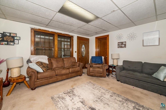 304 Carlton Ave, Cloquet, MN 55720 - living room with carpet and a drop ceiling