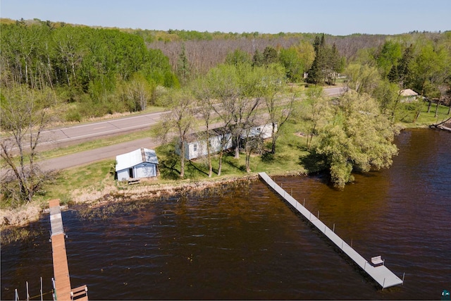 10412 Lakeside Dr, Finlayson, MN 55735 - view from above of property featuring a large body of water and a heavily wooded area