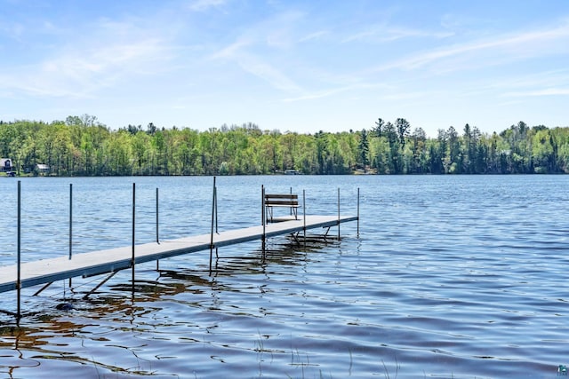 10412 Lakeside Dr, Finlayson, MN 55735 - dock area featuring a water view and a forest view