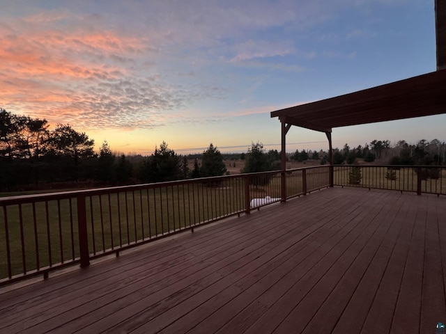 7789 Jokela Rd, Cloquet, MN 55720 - view of deck at dusk
