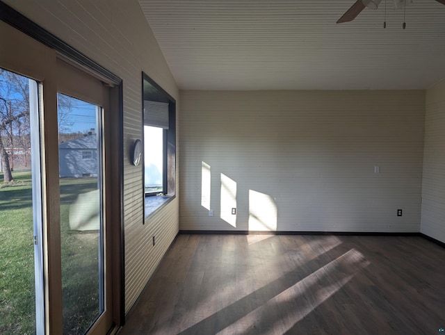 81 Edison Blvd, Silver Bay, MN 55614 - unfurnished sunroom featuring vaulted ceiling