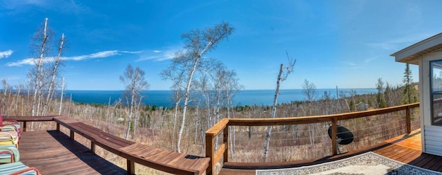 10173 Little Marais Trl, Silver Bay, MN 55614 - wooden terrace with a water view