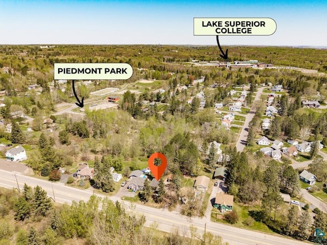 2106 Piedmont Ave, Duluth, MN 55811 - aerial overview of property's location with nearby suburban area