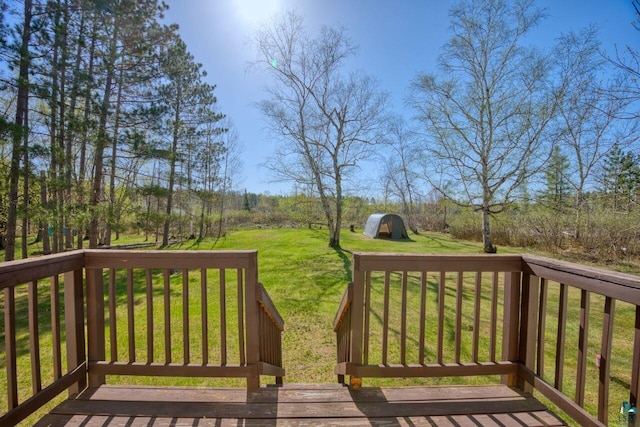4538 Bass Lake Rd, Gilbert, MN 55741 - wooden deck with a yard