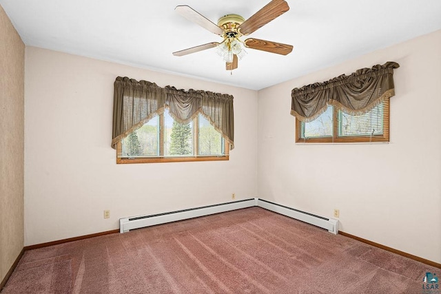 3026 Getchell Rd, Duluth, MN 55810 - carpeted empty room featuring baseboards and a ceiling fan
