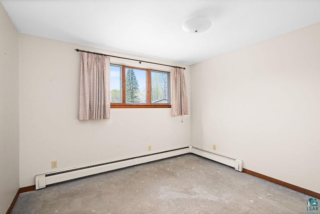 3026 Getchell Rd, Duluth, MN 55810 - spare room with baseboards, unfinished concrete flooring, and baseboard heating