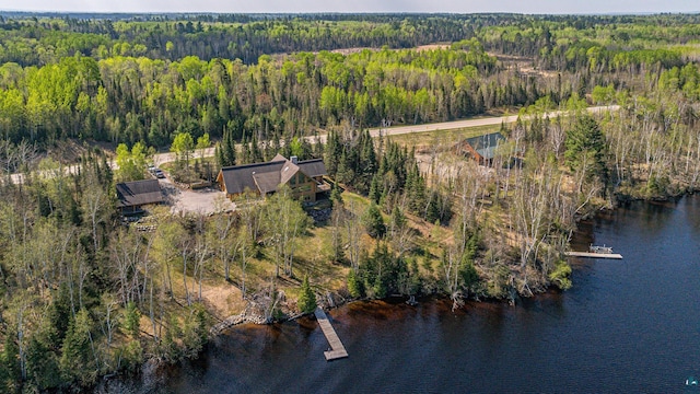 693 Kawishiwi Trl, Ely, MN 55731 - aerial view of property and surrounding area with a heavily wooded area and a large body of water