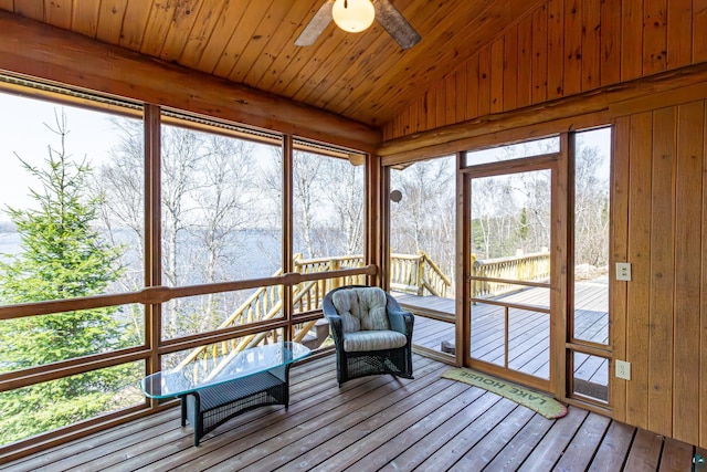693 Kawishiwi Trl, Ely, MN 55731 - sunroom with ceiling fan and vaulted ceiling