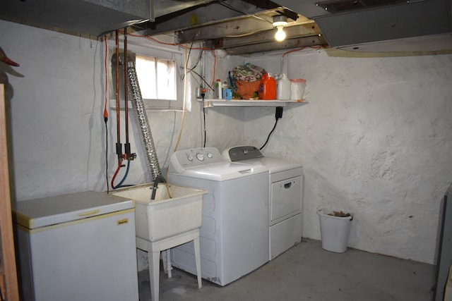 laundry area featuring washer and dryer