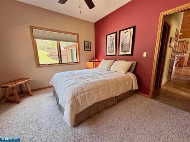 3622 Wildgate Rd, Ely, MN 55731 - bedroom with light carpet, baseboards, and ceiling fan