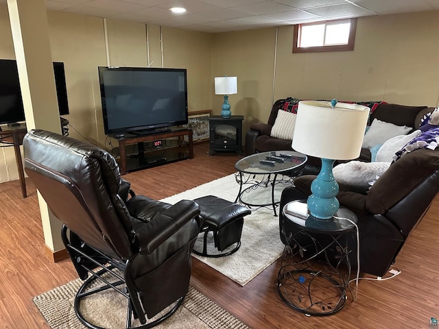 706 28th St, Cloquet, MN 55720 - living area with wood finished floors and a paneled ceiling