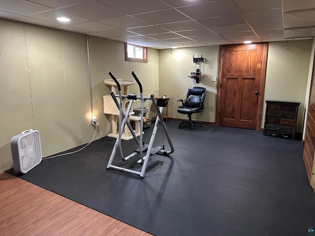 706 28th St, Cloquet, MN 55720 - workout area with a drop ceiling