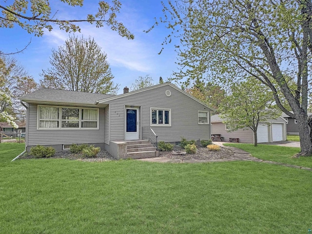 602 26th St, Cloquet, MN 55720 - single story home with a front yard, a garage, and a chimney