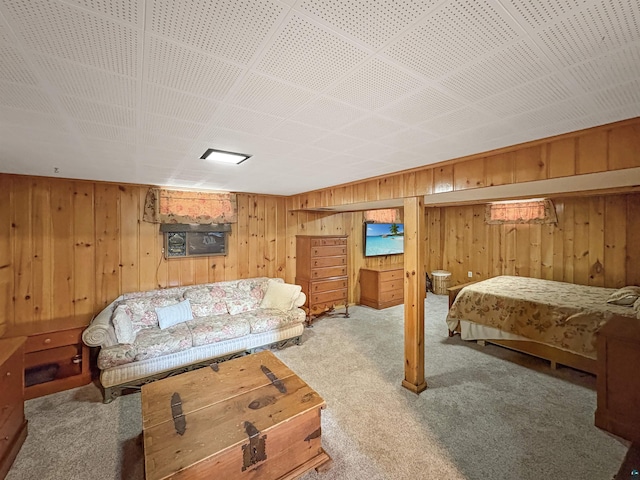 602 26th St, Cloquet, MN 55720 - carpeted bedroom with wooden walls