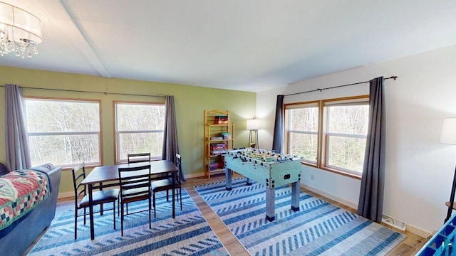 296 Cramer Rd, Schroeder, MN 55613 - rec room with plenty of natural light, baseboards, and wood finished floors