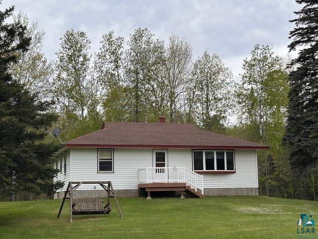 5960 Evergreen Rd, Aurora, MN 55705 - back of property with a yard