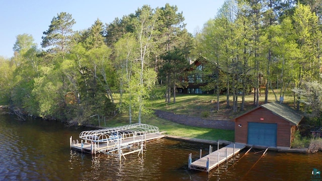 1880 S Everett Rd, Tower, MN 55790 - dock area featuring a water view and a yard