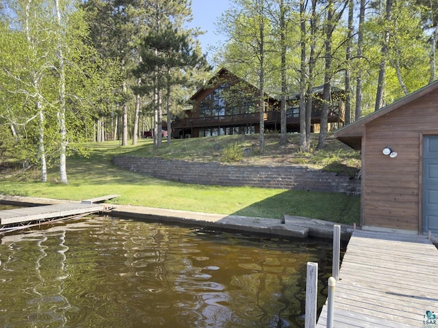 1880 S Everett Rd, Tower, MN 55790 - dock with a lawn and a water view