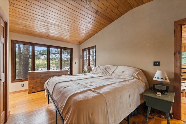 8845 Pequaywan Lake Rd, Duluth, MN 55803 - bedroom featuring lofted ceiling, wood ceiling, and wood-type flooring