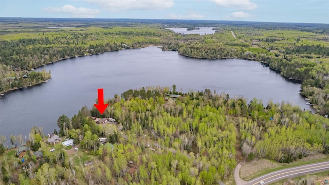 8845 Pequaywan Lake Rd, Duluth, MN 55803 - aerial view of property and surrounding area with a heavily wooded area and a nearby body of water