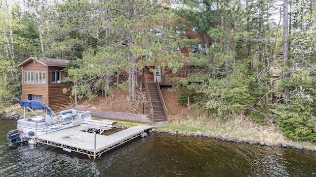 8845 Pequaywan Lake Rd, Duluth, MN 55803 - dock area featuring stairway and a water view