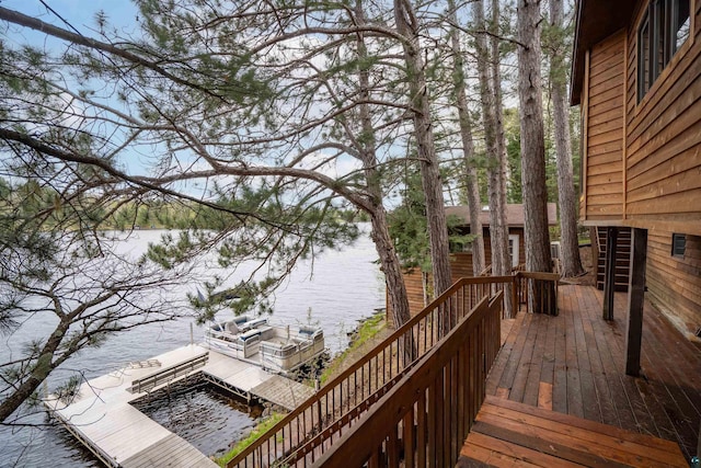 8845 Pequaywan Lake Rd, Duluth, MN 55803 - wooden terrace featuring a water view and stairs