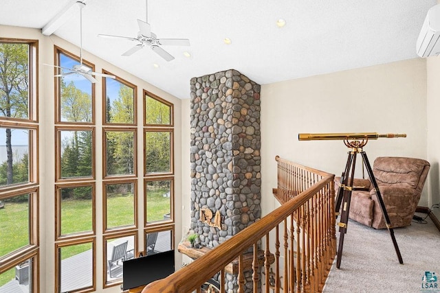 5491 N Shore Dr, Duluth, MN 55804 - corridor featuring carpet flooring and a wall unit AC