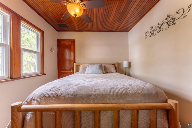 13359 Villa Rd, Ely, MN 55731 - bedroom featuring wood ceiling and ceiling fan
