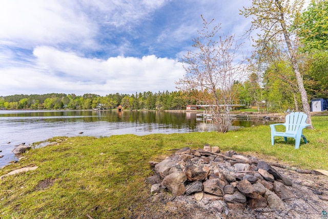 13359 Villa Rd, Ely, MN 55731 - view of green lawn featuring a water view and a wooded view