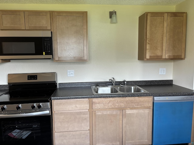 408 Midway Ave, Proctor, MN 55810 - kitchen featuring appliances with stainless steel finishes, a sink, and dark countertops
