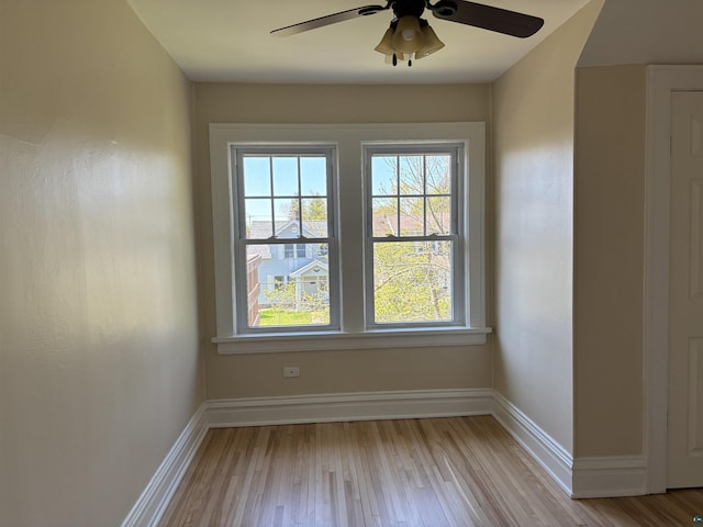 620 N 40th Ave W, Duluth, MN 55807 - spare room with a ceiling fan, baseboards, and light wood finished floors