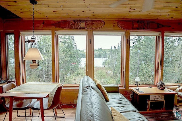 258 Soderberg Ln, Grand Marais, MN 55604 - sunroom / solarium with wooden ceiling and wood finished floors
