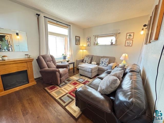 1917 Greysolon Rd, Duluth, MN 55812 - living area with wood finished floors and a textured ceiling