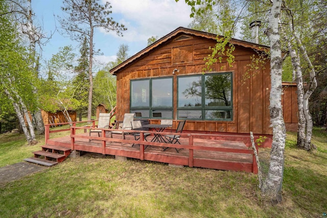 9320 W Branch Rd, Duluth, MN 55803 - rear view of property with a yard and a deck
