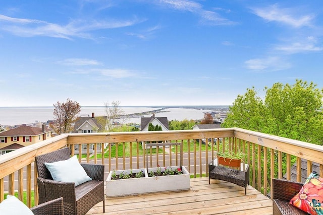 619 W Skyline Pkwy, Duluth, MN 55806 - wooden deck with a water view