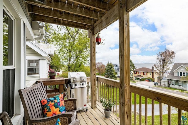 619 W Skyline Pkwy, Duluth, MN 55806 - deck with grilling area and a residential view