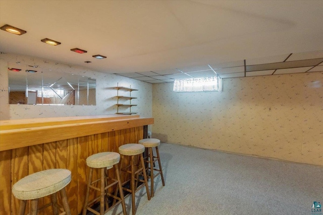 997 85th Ave W, Duluth, MN 55808 - indoor dry bar with carpet floors and wallpapered walls