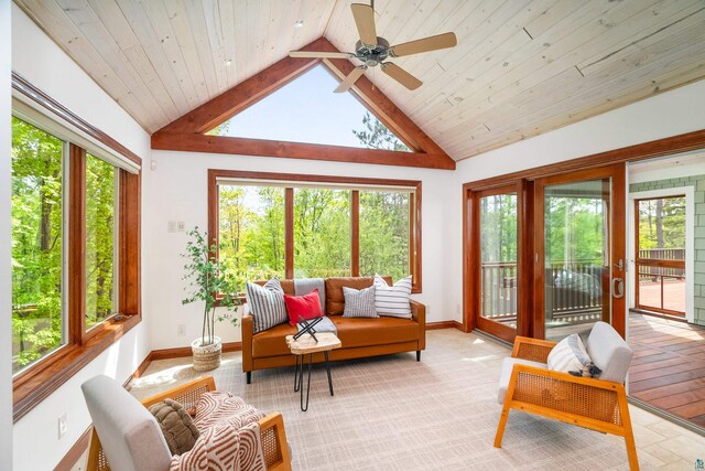 596 W Wabasha St, Duluth, MN 55803 - sunroom featuring vaulted ceiling, baseboards, and wood ceiling