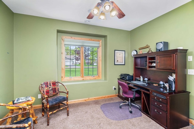 5036 Silver Leaf St, Hermantown, MN 55811 - carpeted office space featuring baseboards and a ceiling fan
