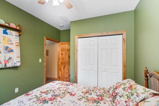 5036 Silver Leaf St, Hermantown, MN 55811 - bedroom with a closet and a ceiling fan