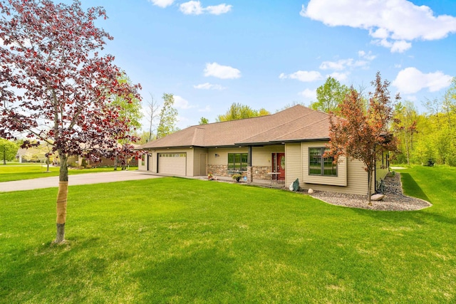 5036 Silver Leaf St, Hermantown, MN 55811 - ranch-style house featuring a garage, concrete driveway, and a front lawn