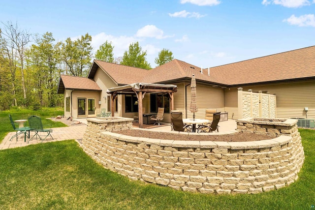 5036 Silver Leaf St, Hermantown, MN 55811 - back of house featuring an outdoor fire pit, a patio, and a gazebo
